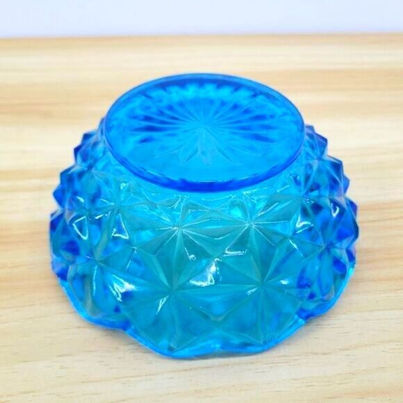 Vintage Monticello Indiana Glass Blue  Candy Dish - Picture 7 of 16